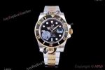 JF Factory 3135 Rolex Submariner 2 Tone Black Ceramic Watch 40mm